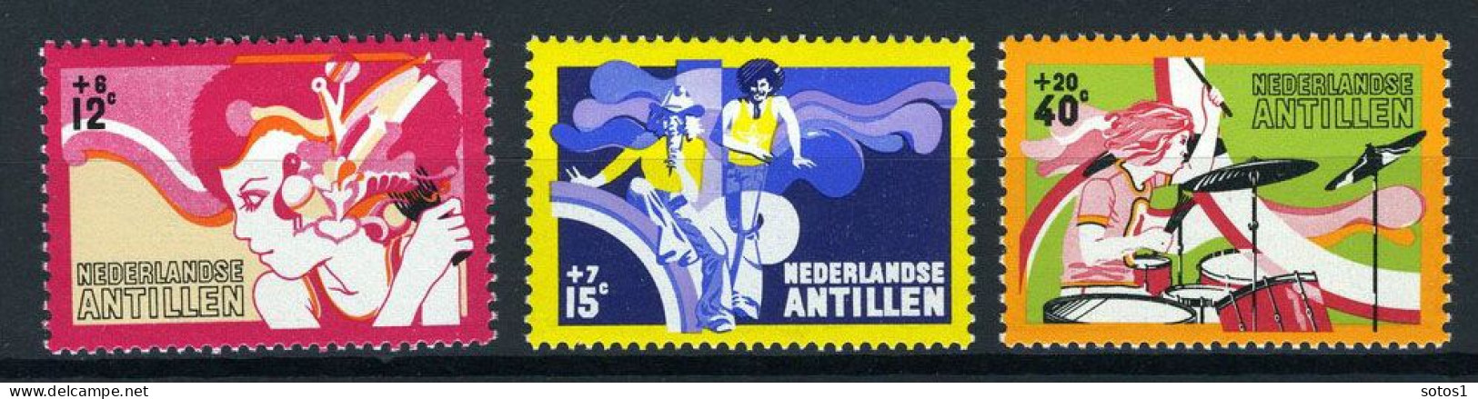 NL. ANTILLEN 489/491 MH 1974 - Cultuur, Tieners. - Curaçao, Antille Olandesi, Aruba