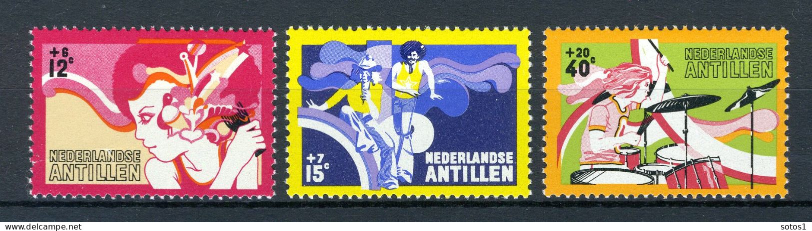 NL. ANTILLEN 489/491 MNH 1974 - Cultuur, Tieners. - Curaçao, Antille Olandesi, Aruba