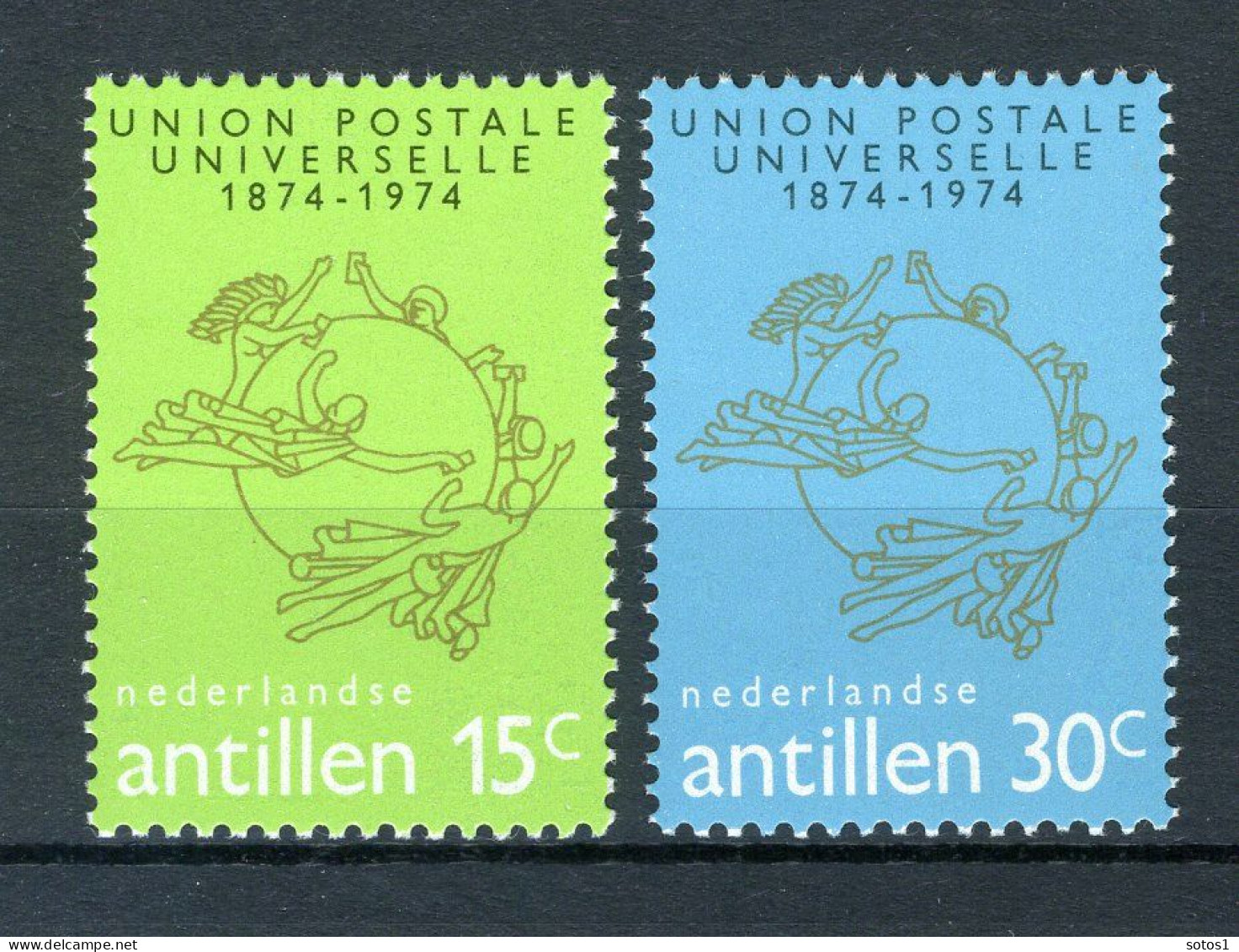 NL. ANTILLEN 495/496 MNH 1974 - 100 Jaar Wereldpostvereniging (UPU). - Curaçao, Antilles Neérlandaises, Aruba