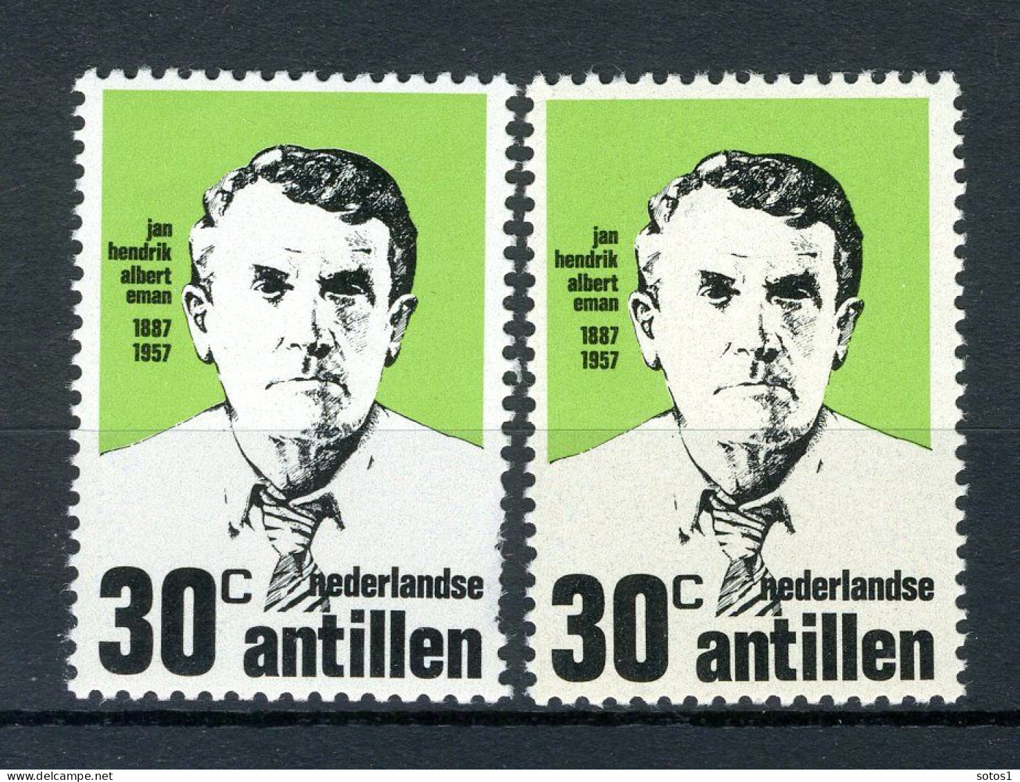 NL. ANTILLEN 480 MNH 1973 - Jan Hendrik Albert Eman, Politicus. (2 Stuks) - Curaçao, Antilles Neérlandaises, Aruba