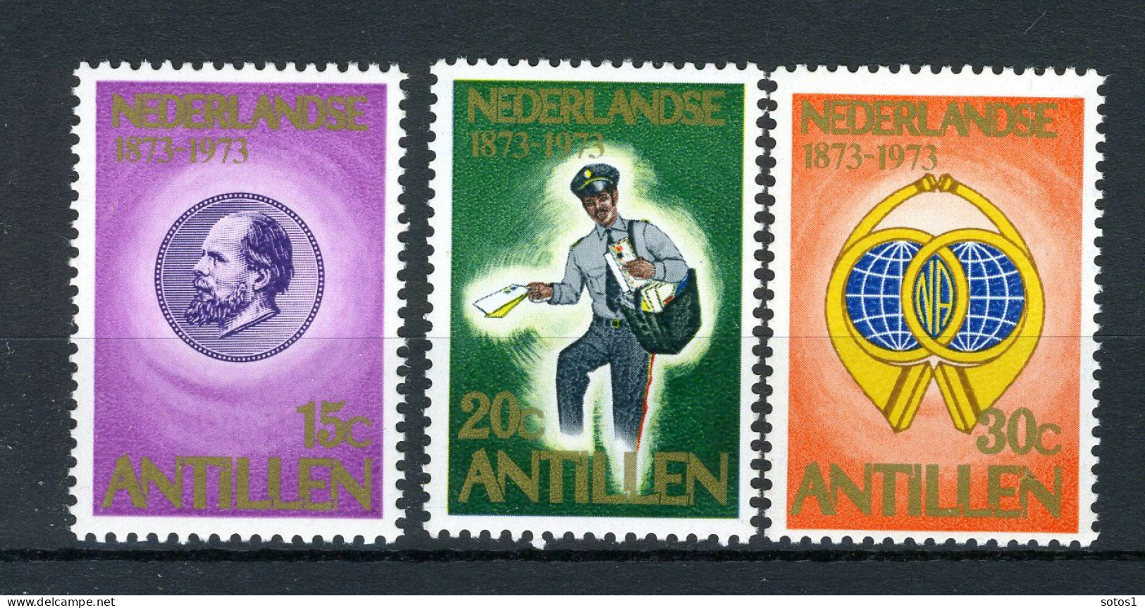 NL. ANTILLEN 472/474 MNH 1973 - 100 Jaar Postzegels Op De Antillen. - Curaçao, Antilles Neérlandaises, Aruba