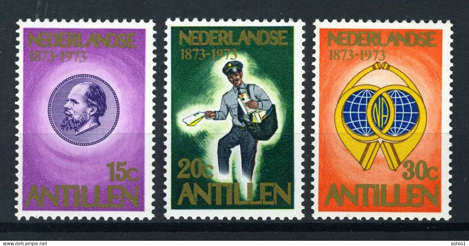 NL. ANTILLEN 472/474 MH 1973 - 100 Jaar Postzegels Op De Antillen. - Curaçao, Antilles Neérlandaises, Aruba