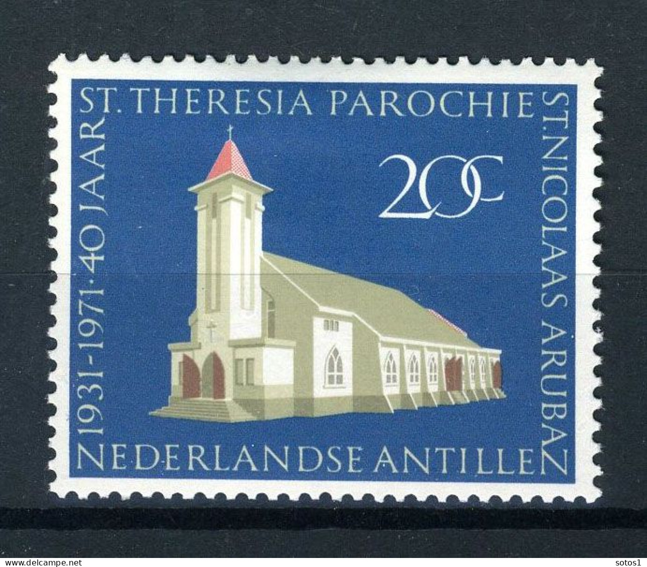 NL. ANTILLEN 434 MH 1971 - 40 Jaar St. Thomas Parochie Aruba. - Curaçao, Antilles Neérlandaises, Aruba