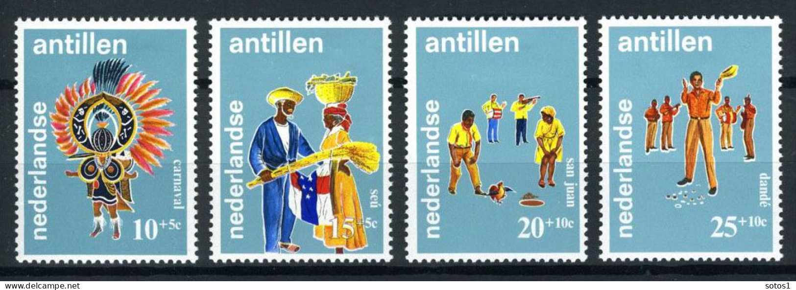 NL. ANTILLEN 410/413 MH 1969 - Folklore. - Niederländische Antillen, Curaçao, Aruba