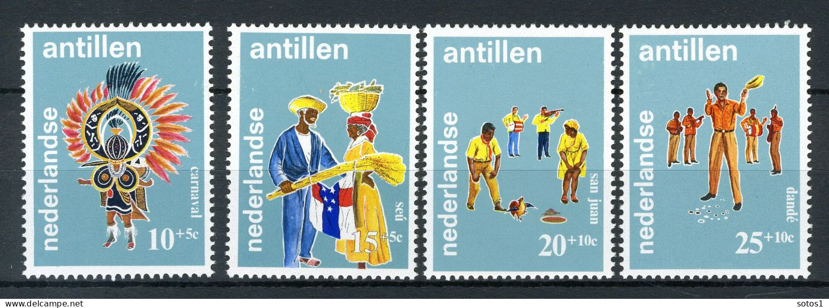 NL. ANTILLEN 410/413 MNH 1969 - Folklore. - Curaçao, Antilles Neérlandaises, Aruba