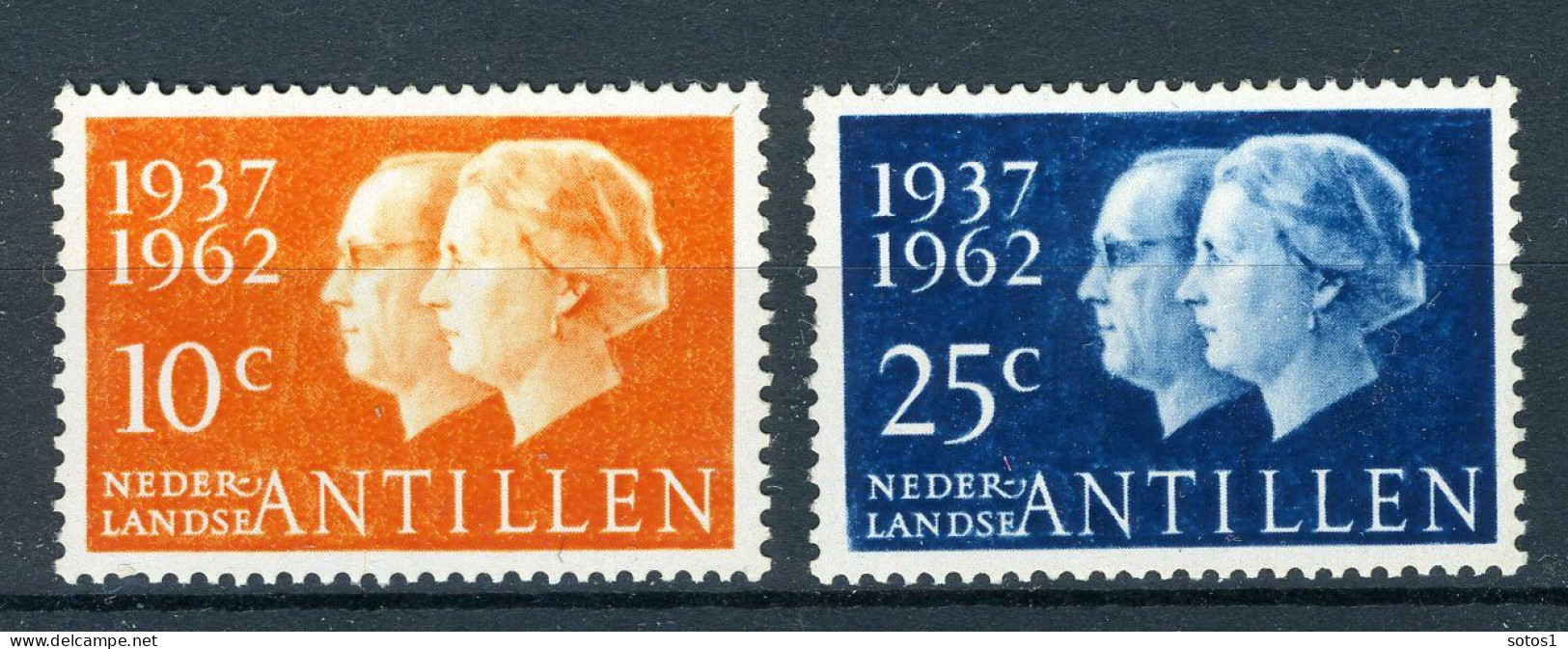 NL. ANTILLEN 323/324 MNH 1962 - 25 Jaar Jubileum Juliana & Bernhard. - Curaçao, Antilles Neérlandaises, Aruba