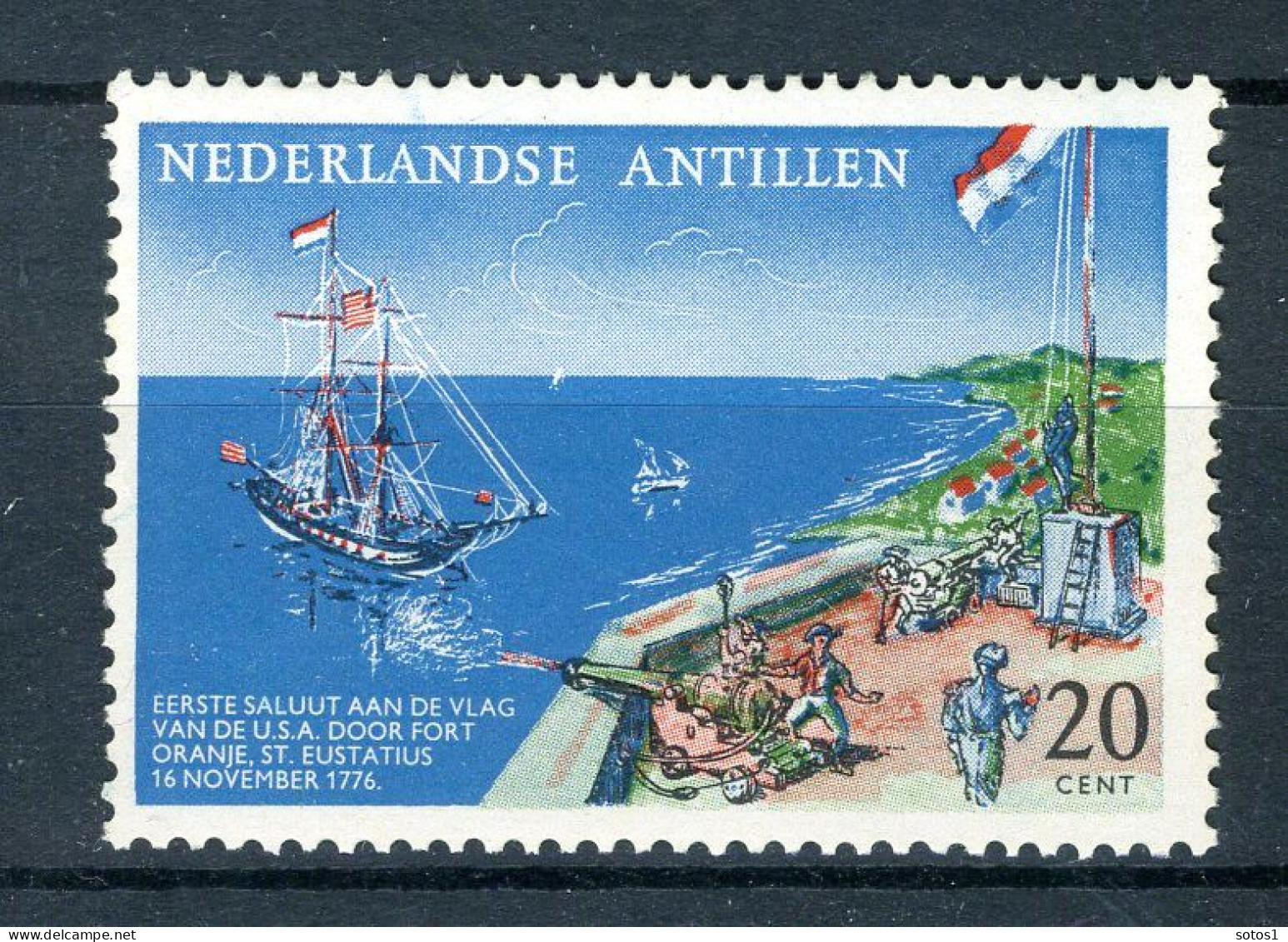 NL. ANTILLEN 322 MNH 1961 - Herdenkingszegel. -1 - Curacao, Netherlands Antilles, Aruba