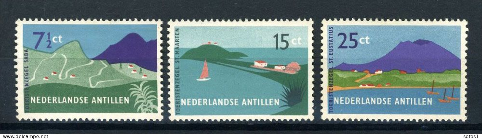 NL. ANTILLEN 262/264 MH 1957 - Toerisme Op Bovenwindse Eilanden. -1 - Niederländische Antillen, Curaçao, Aruba