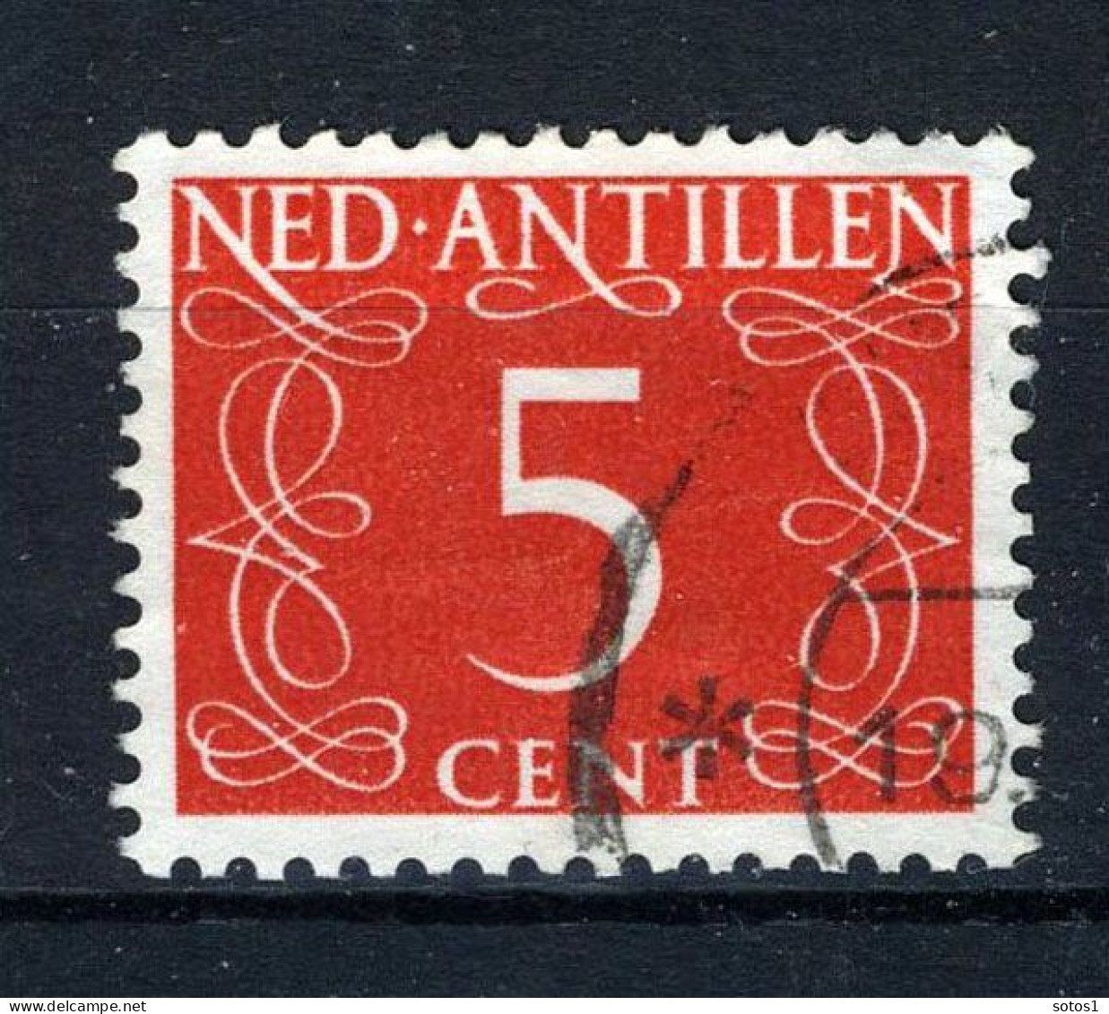 NL. ANTILLEN 217 Gestempeld 1950 - Cijfer. - Curaçao, Nederlandse Antillen, Aruba