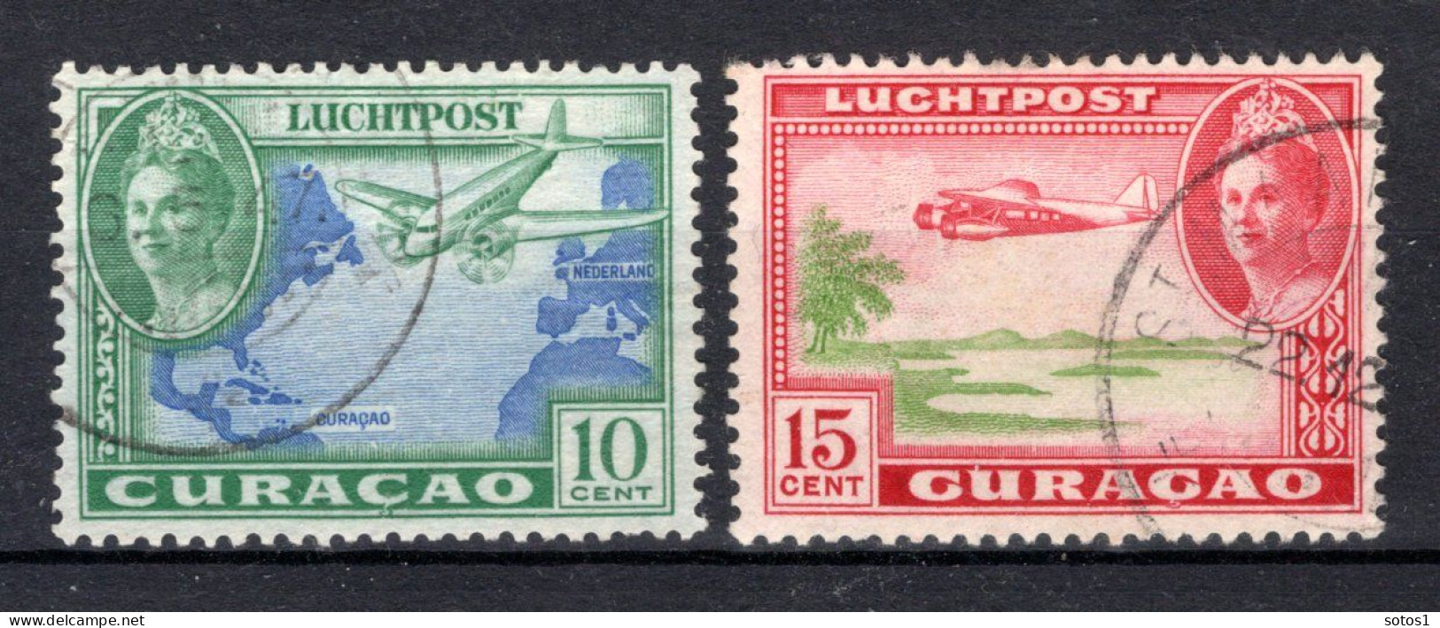 CURACAO LP26/27° Gestempeld 1942 - Verschillende Voorstellingen - Curacao, Netherlands Antilles, Aruba