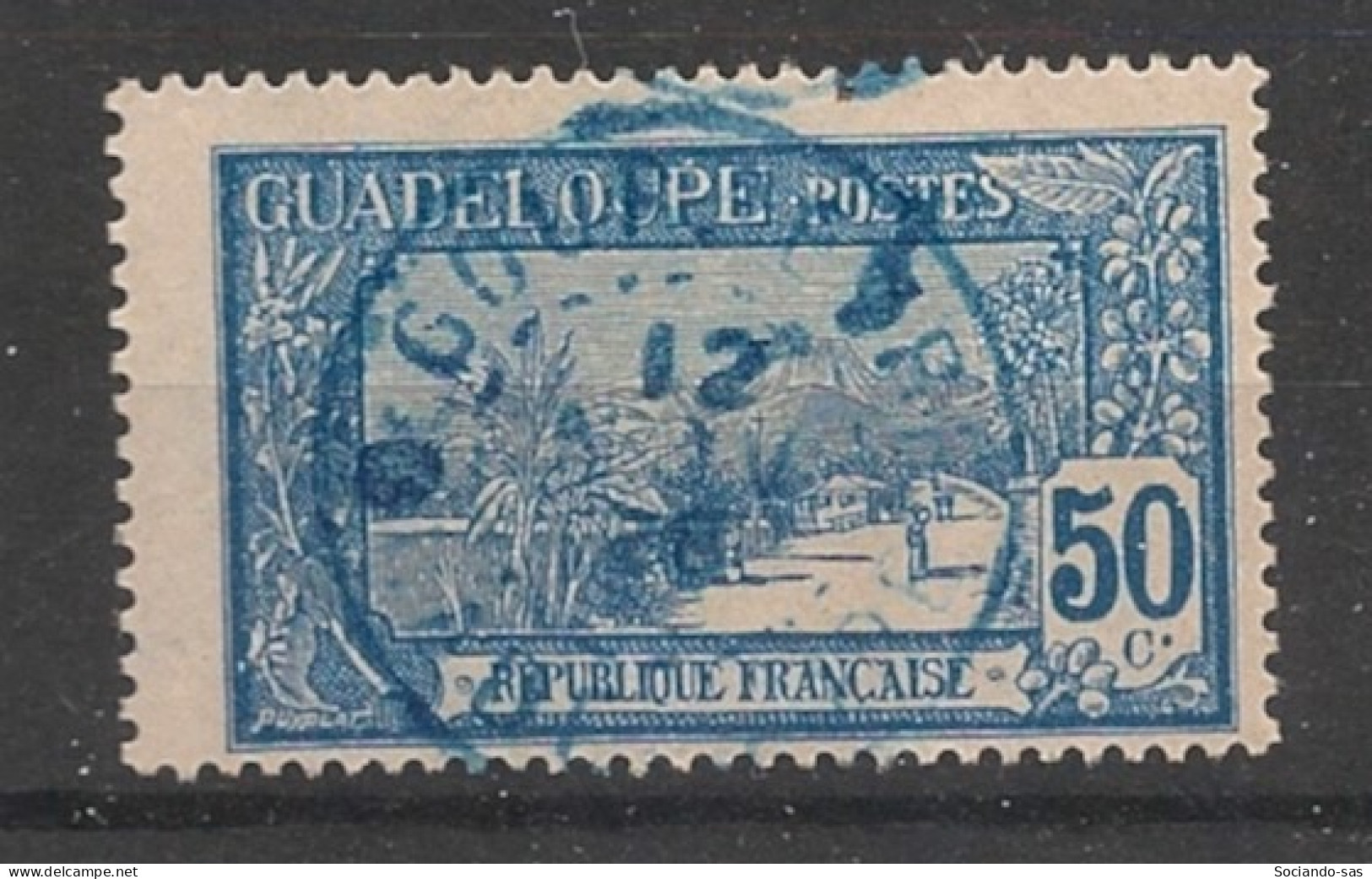 GUADELOUPE - 1922-27 - N°YT. 85 - Grande Soufrière 50c Bleu - Oblitéré / Used - Used Stamps