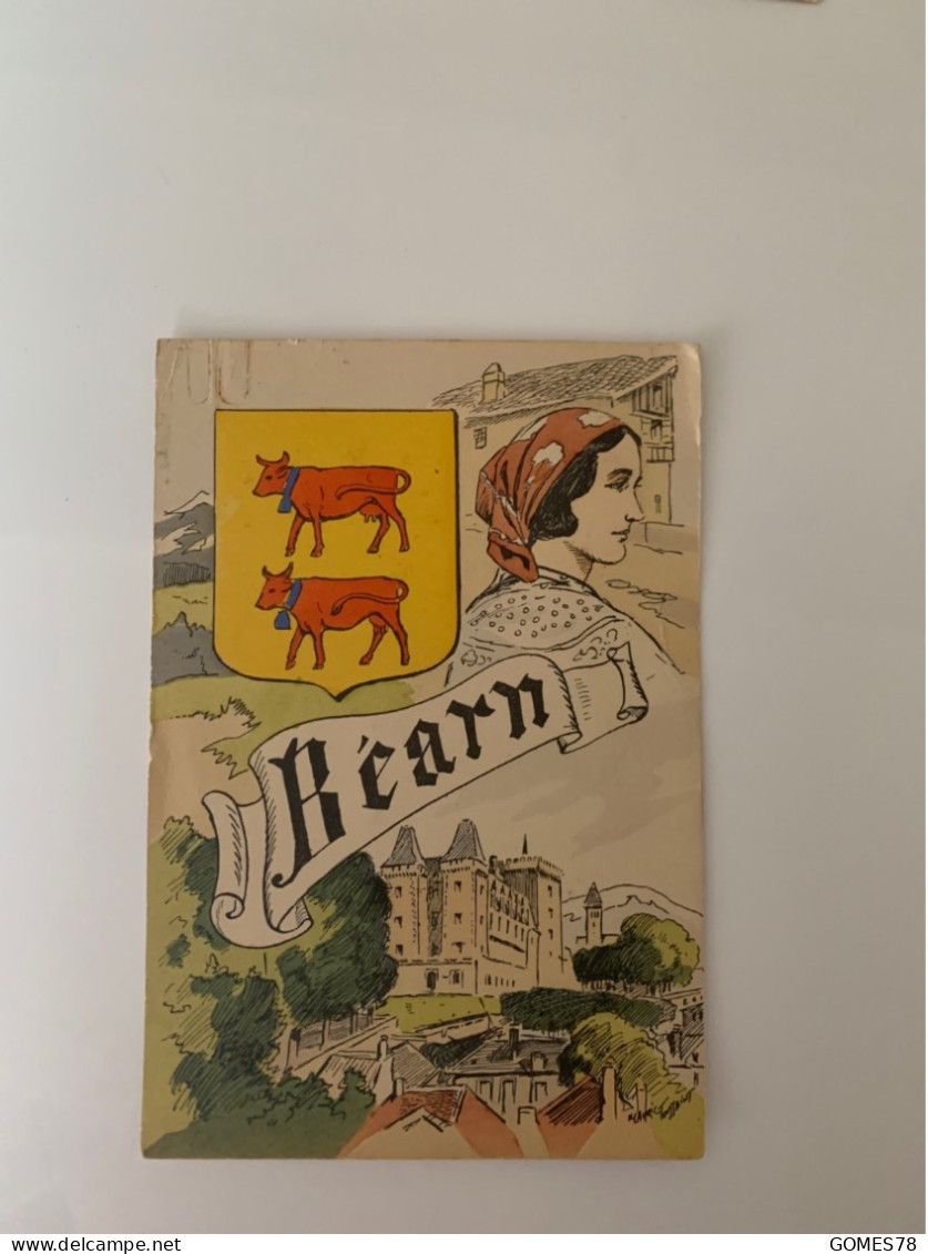 A28-Le Béarn Région Pau Très Belle Cpa Avec Drapeau Avec Des Vaches Illustrateur Maurice Toussaint - Other & Unclassified