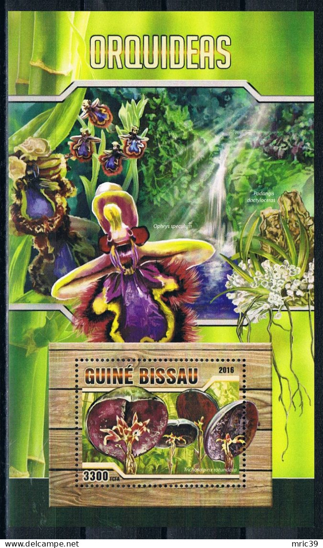 Bloc Sheet  Fleurs Orchidées Flowers Orchids  Neuf  MNH **   Guine Bissau 2016 - Orchideen