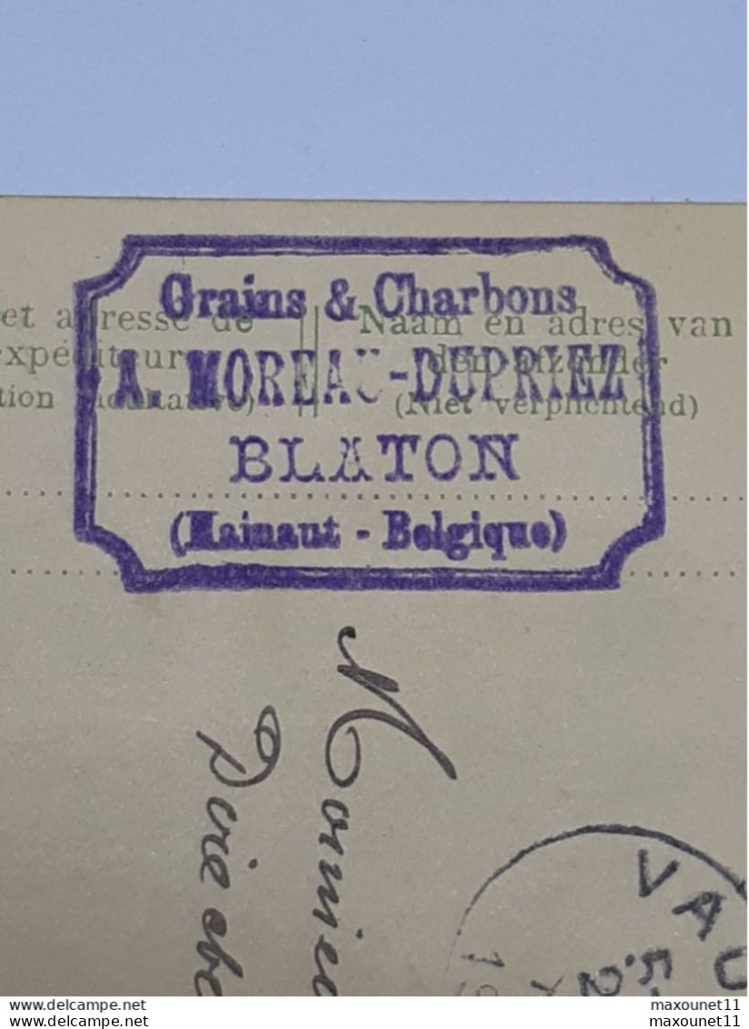 E.P. Envoyé Vers La Brasserie St Pierre De Vaulx Avec Griffe Grains Et Charbons Moreau - Dupriez à Blaton .. Lot10 . - Cartes Postales Types Et TSC (avant 1995)