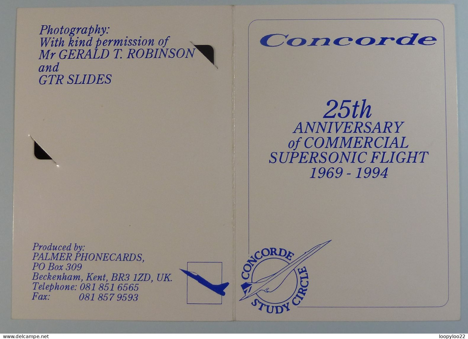 UK - BT - L&G - Aviation - Concorde - 25th Anniversary - 405B - BTG306 - Ltd Ed - 1210ex - Mint In Folder - BT Emissions Générales
