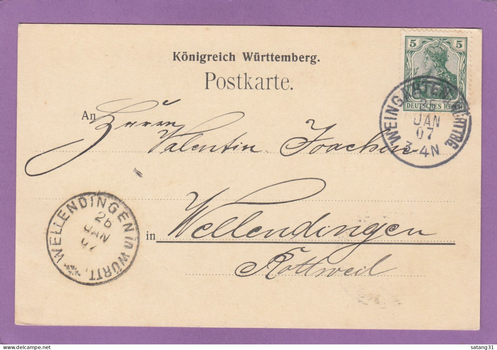 POSTKARTE AUS EINER SPINNEREI & WEBEREI IN WEINGARTEN NACH WELLENDINGEN,1908. - Brieven En Documenten