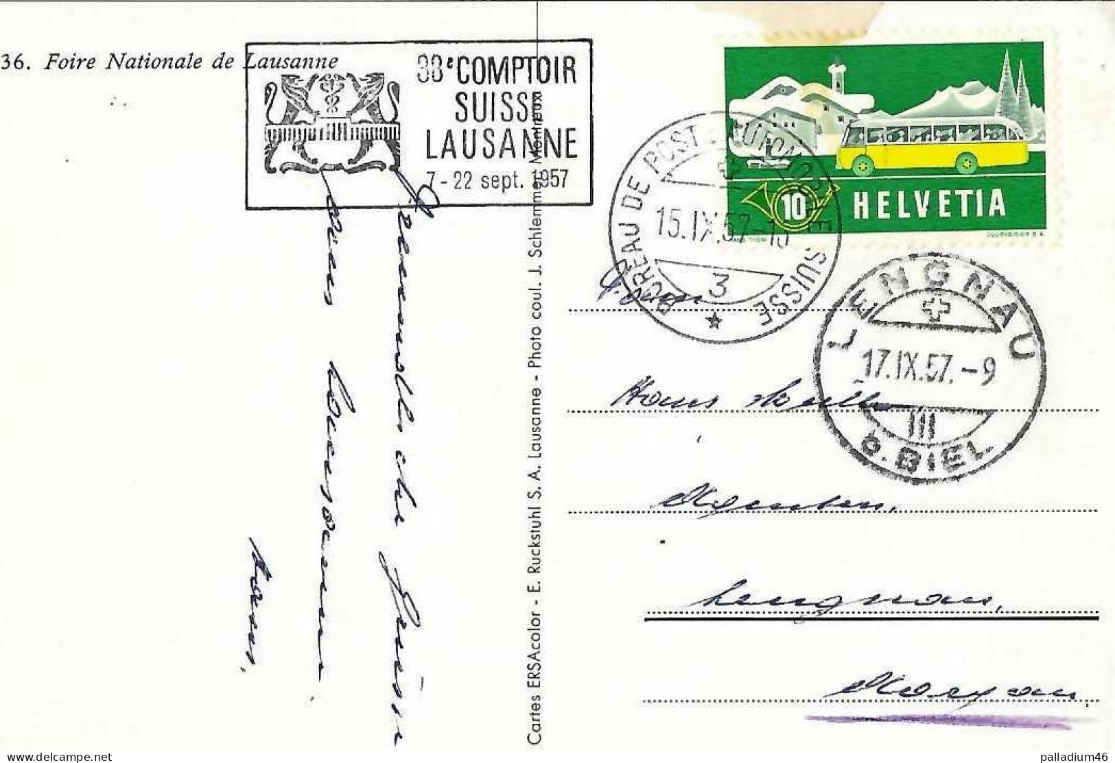 VD LAUSANNE - Le Palais De Beaulieu Comptoir Suisse No 36 BIS - 15.09.1957 - Lausanne