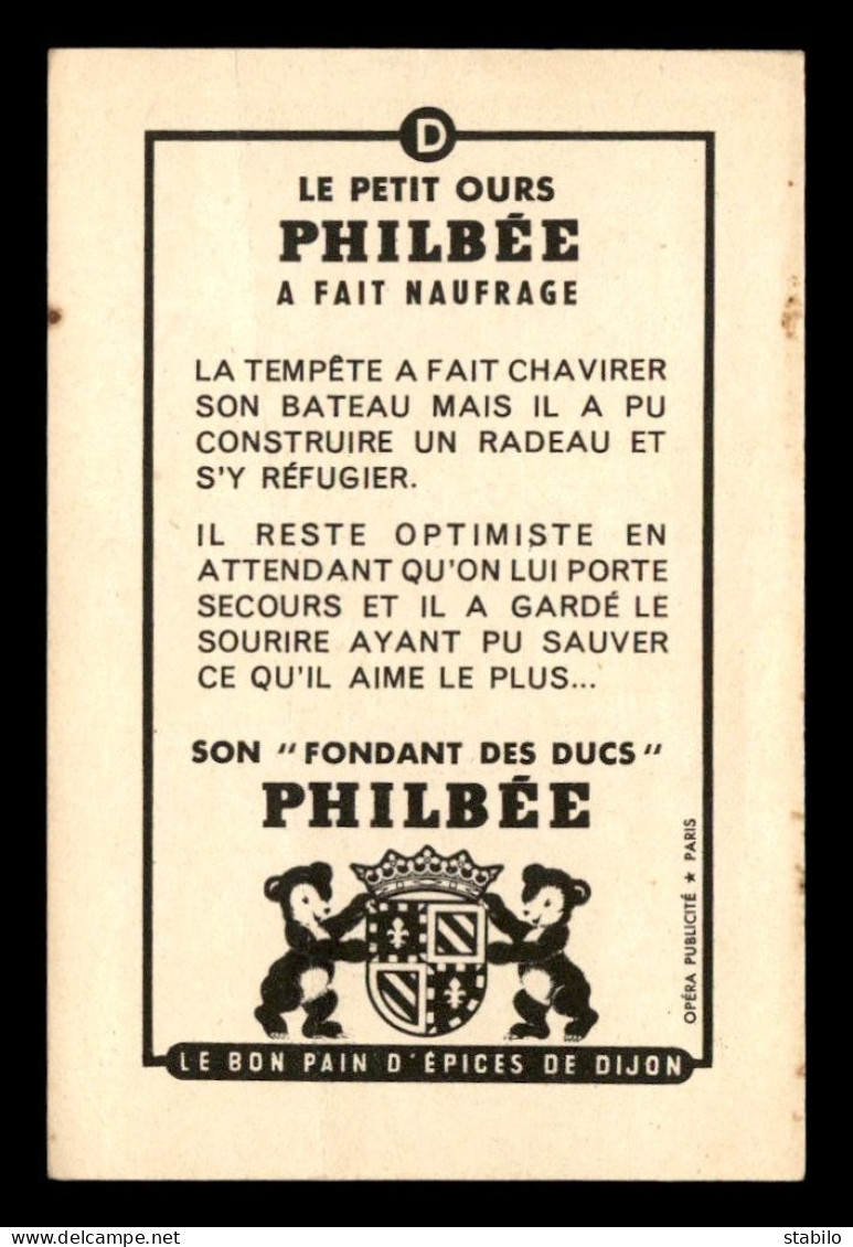 CHROMOS - PAIN D'EPICES DE DIJON PHILBEE - LE PETIT OURS  - FORMAT  12 X 8 CM - Other & Unclassified