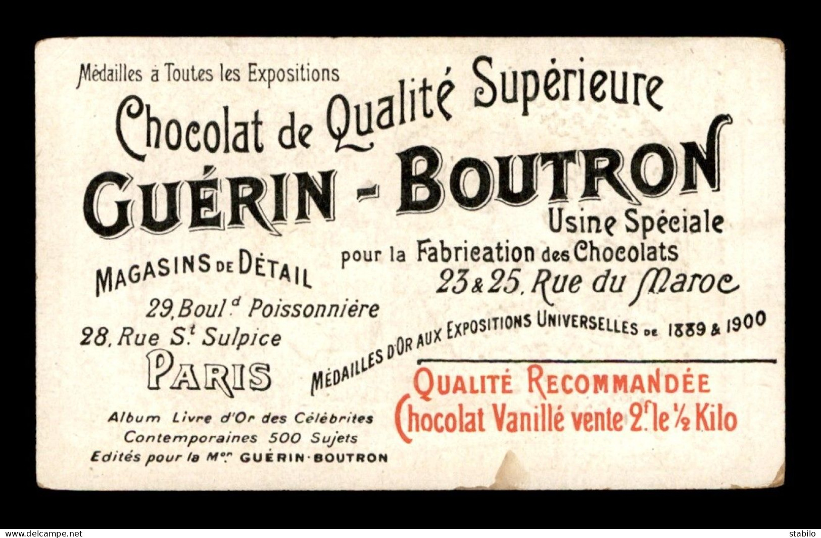 CHROMOS - CHOCOLAT GUERIN-BOUTRON - GILDA DARTHY, ACTRICE - Guérin-Boutron
