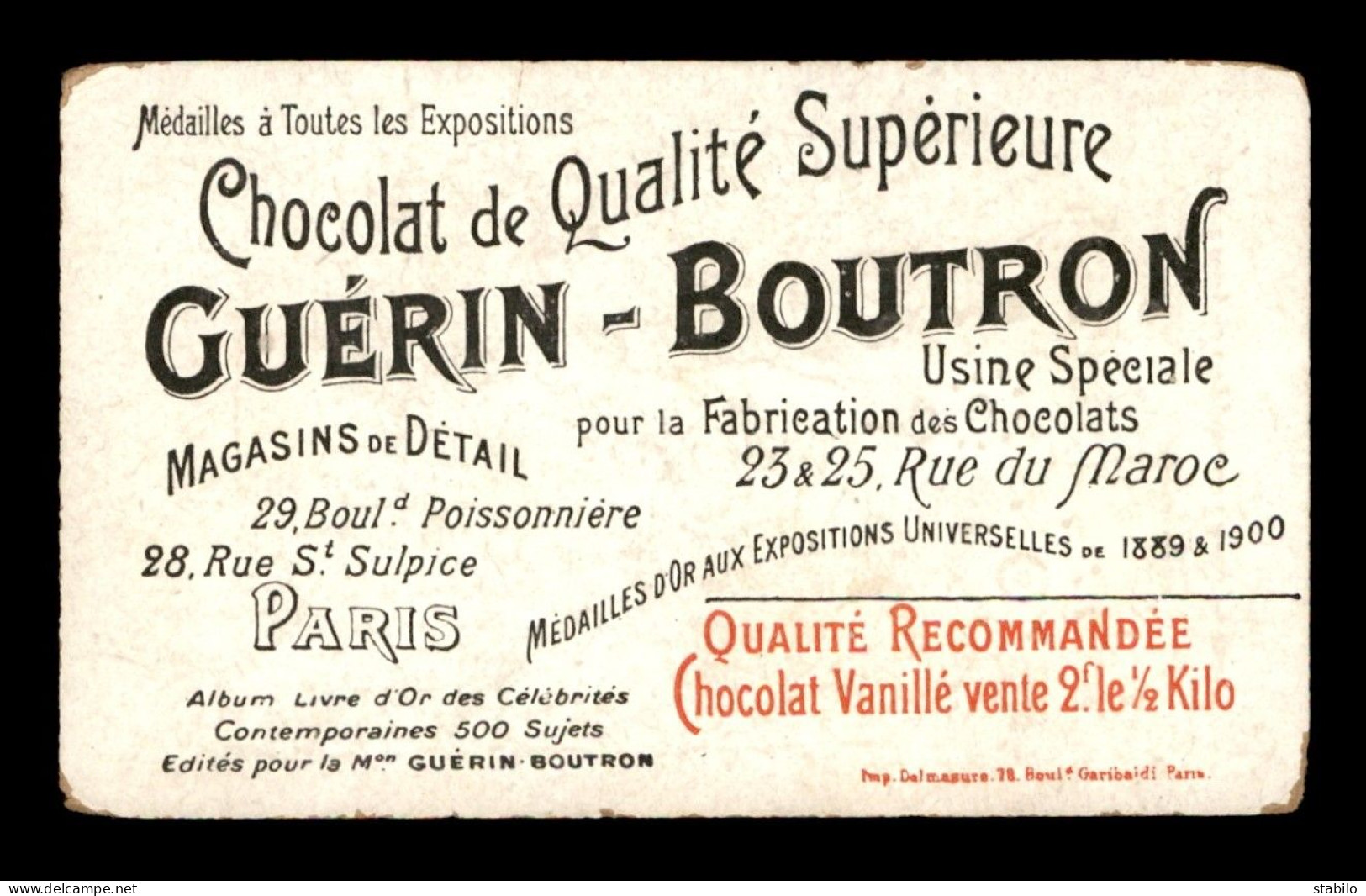 CHROMOS - CHOCOLAT GUERIN-BOUTRON - FRANCOIS COPPEE - Guerin Boutron