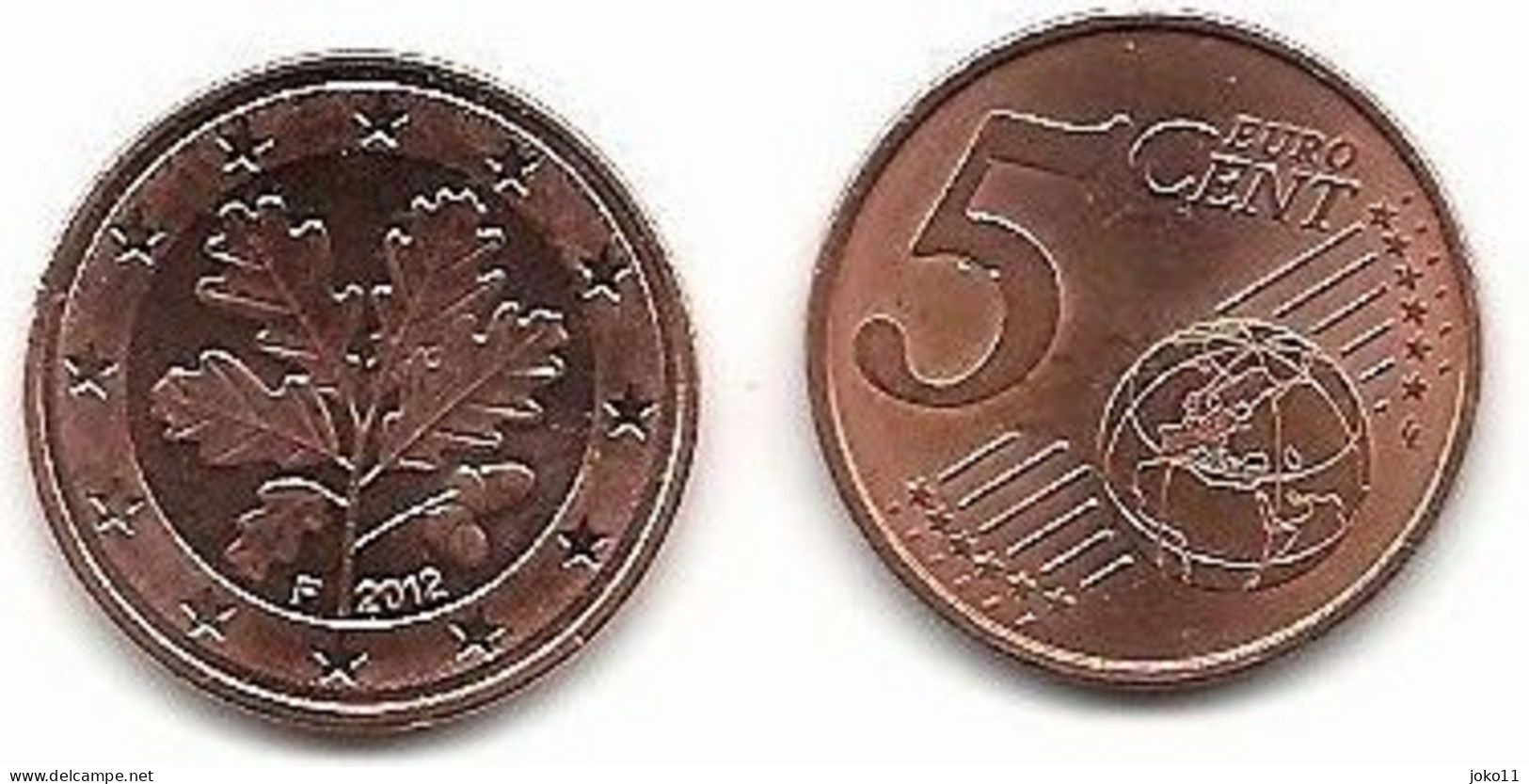 5 Cent, 2012, Prägestätte (F) Vz, Sehr Gut Erhaltene Umlaufmünze - Allemagne