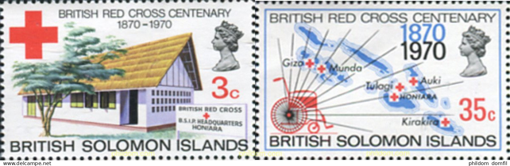 358951 MNH SALOMON 1970 100 ANIVERSARIO DE LA CRUZ ROJA BRITALICA - Islas Salomón (...-1978)