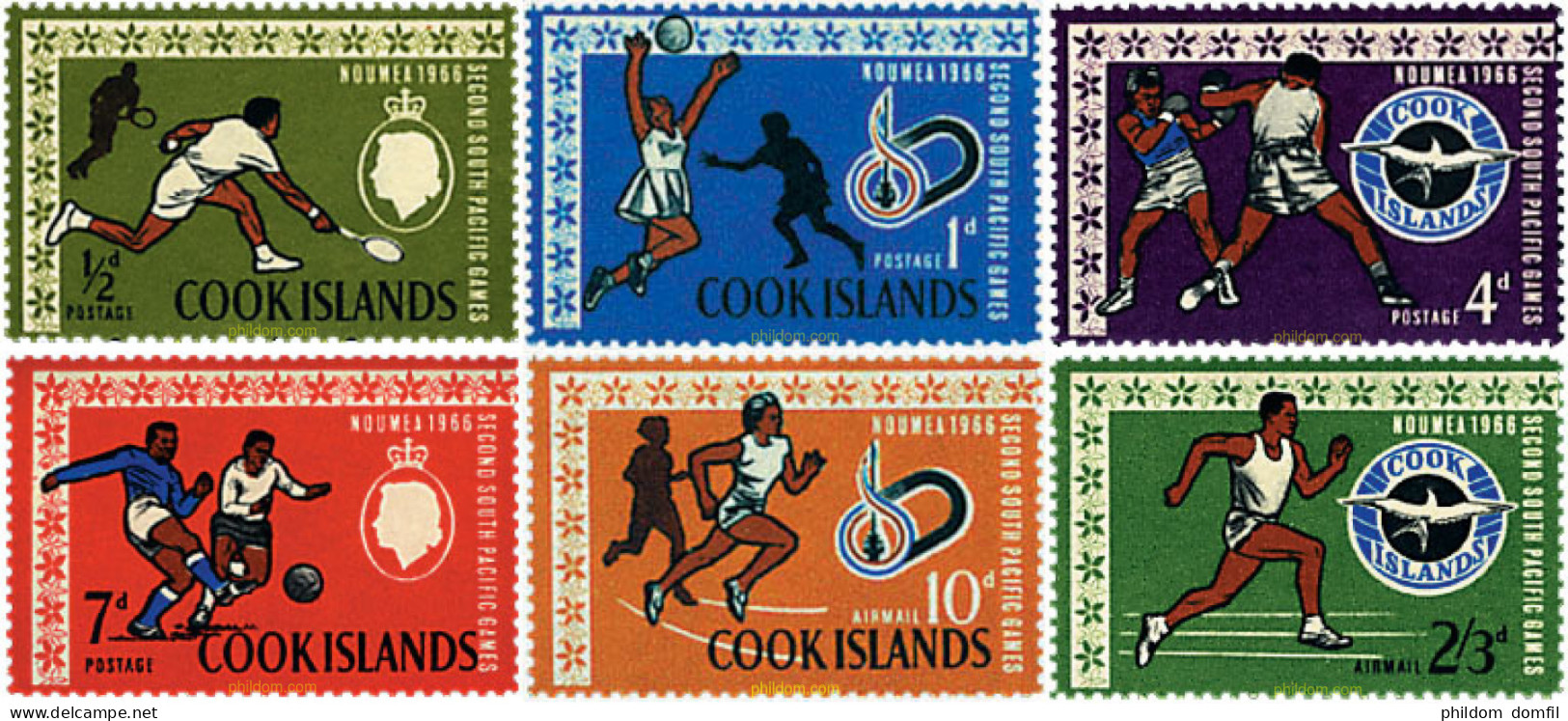 65510 MNH COOK Islas 1967 2 JUEGOS DEPORTIVOS DEL PACIFICO SUR - Cook Islands