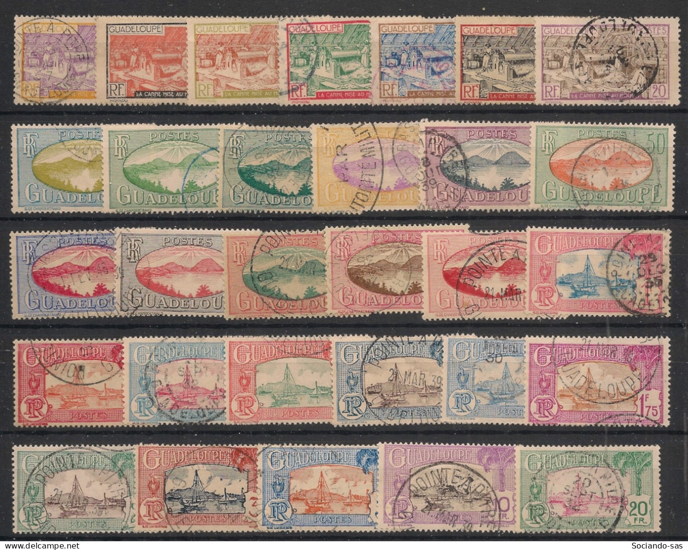 GUADELOUPE - 1928-38 - N°YT. 99 à 122 - Série Complète Sauf 117B - Oblitéré / Used - Used Stamps