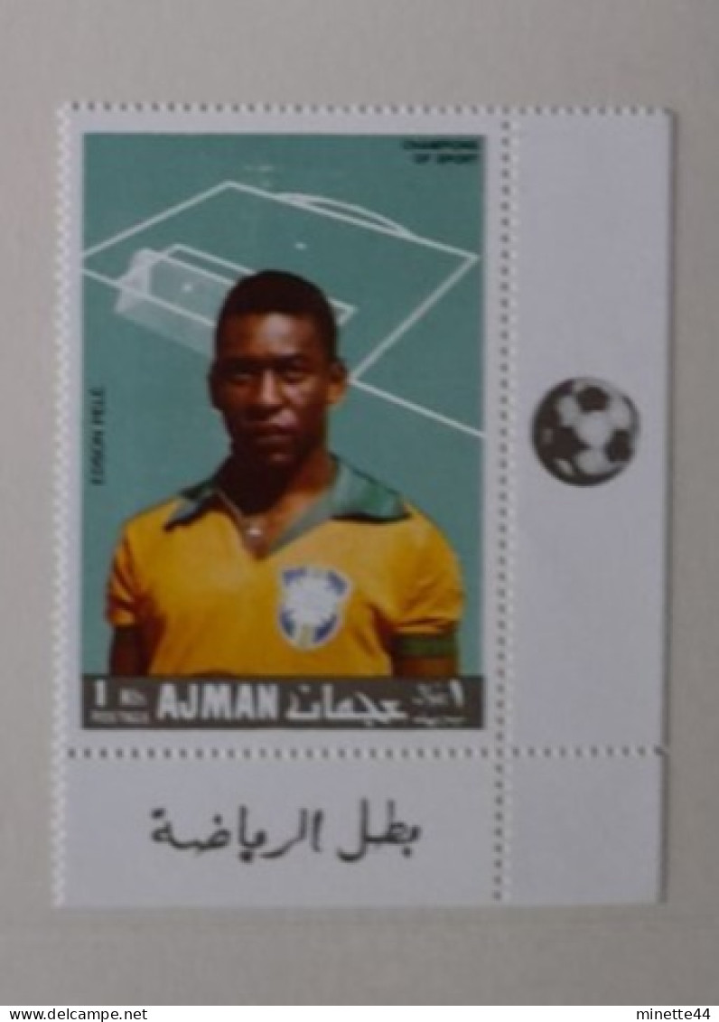 BRESIL BRASIL PELE MNH** AJMAN 1970  FOOTBALL FUSSBALL SOCCER CALCIO VOETBAL FUTBOL FUTEBOL FOOT FOTBAL - Unused Stamps