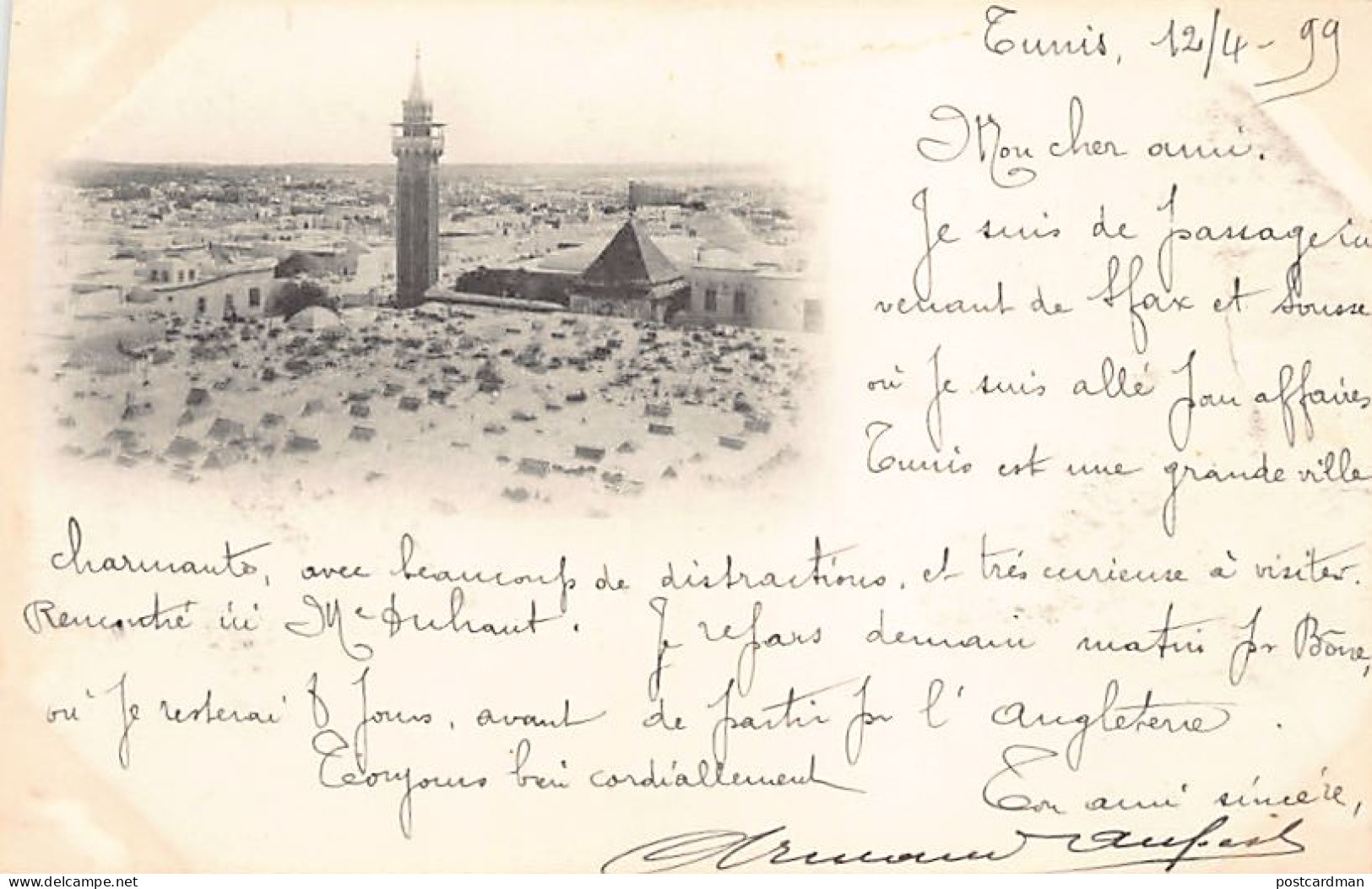 Tunisie - TUNIS - Carte Précurseur Année 1899 - Vue Générale - Ed. J. Geiser ?  - Tunisia