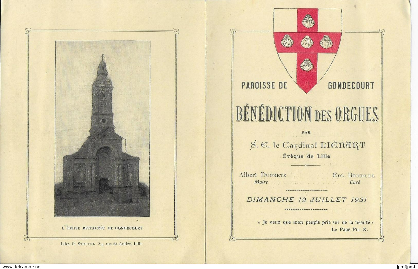 GONDECOURT   Les Orgues - Documents Historiques