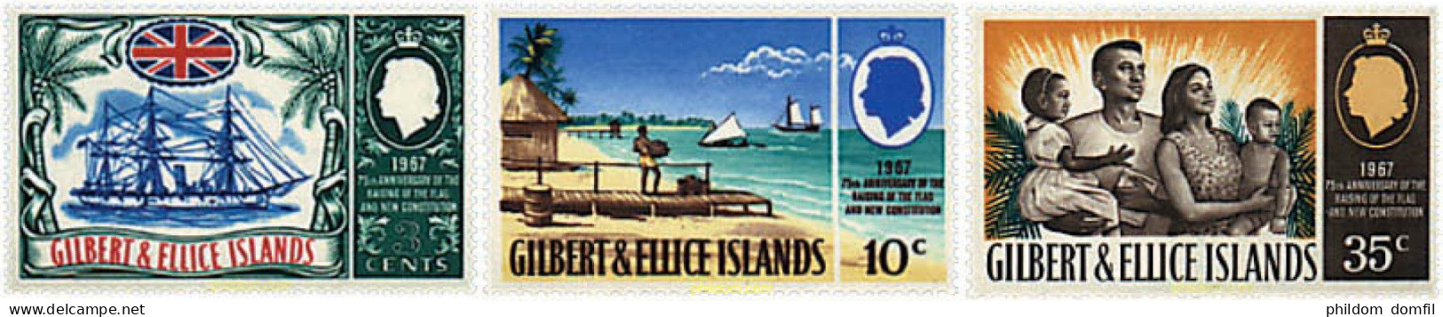 89725 MNH GILBERT Y ELLICE 1967 75 ANIVERSARIO DEL PROTECTORADO BRITANICO Y LA NUEVA CONSTITUCION - Gilbert & Ellice Islands (...-1979)