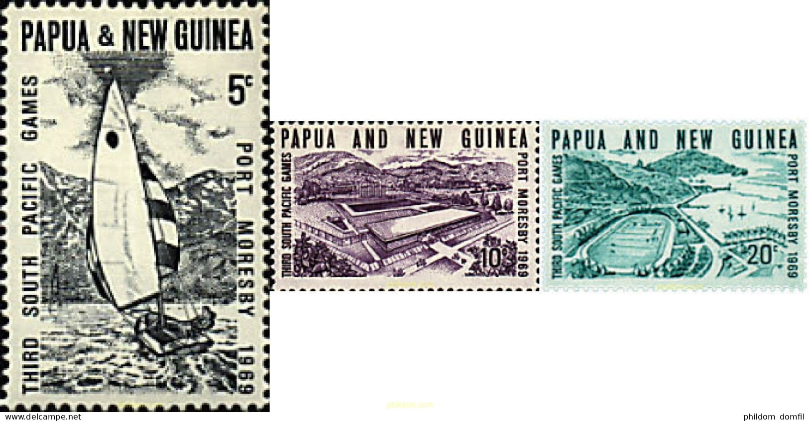 44969 MNH PAPUA NUEVA GUINEA 1969 3 JUEGOS DEL PACIFICO SUR - Papouasie-Nouvelle-Guinée