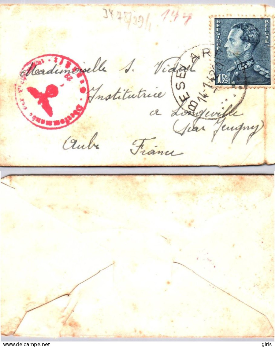 Belgique - Petite Lettre - Brief Van Beselare 1942 - Pour Longeville France - Cachet Allemand - Other & Unclassified