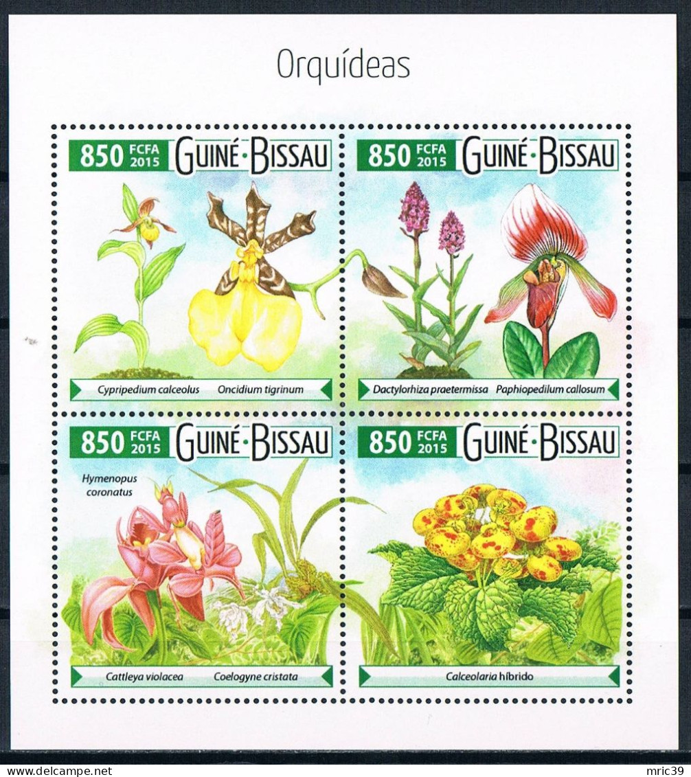 Bloc Sheet  Fleurs Orchidées Flowers Orchids  Neuf  MNH **   Guine Bissau 2015 - Orchidées