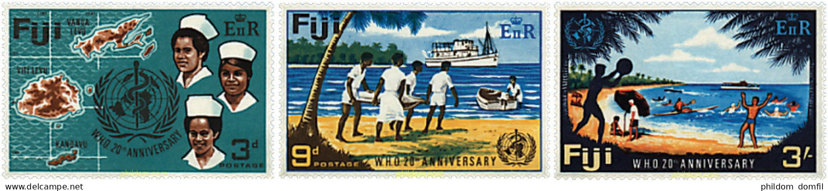 87013 MNH FIJI 1968 20 ANIVERSARIO DE LA ORGANIZACION MUNDIAL DE LA SALUD - Fiji (...-1970)