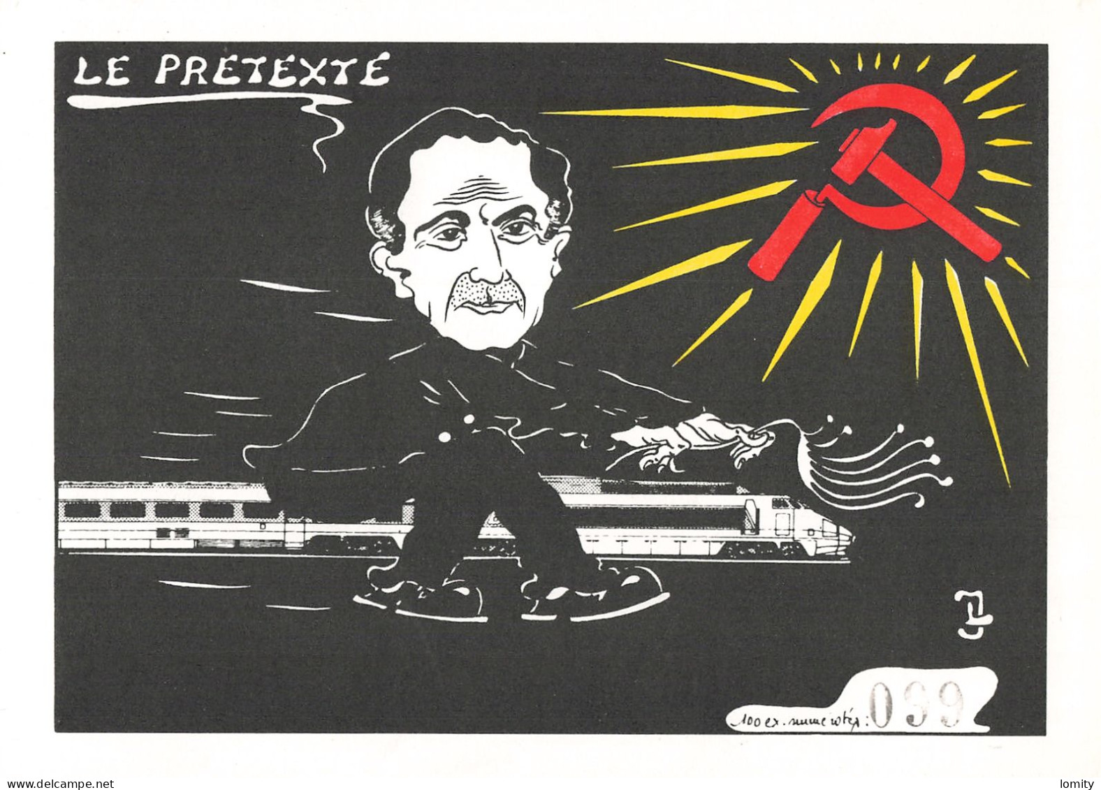 Lardie Le Prétexte Train TGV PCF Parti Communiste Illustration Illustrateur - Lardie