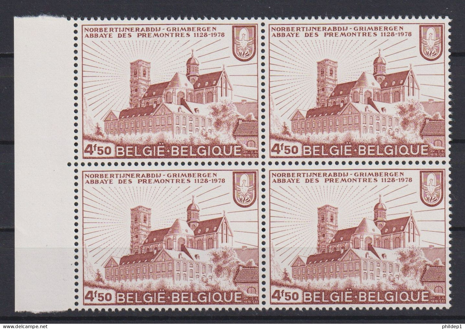 Belgique: COB N° 1888 En Bloc De 4 **, MNH, Neuf(s). TB !!! - Unused Stamps