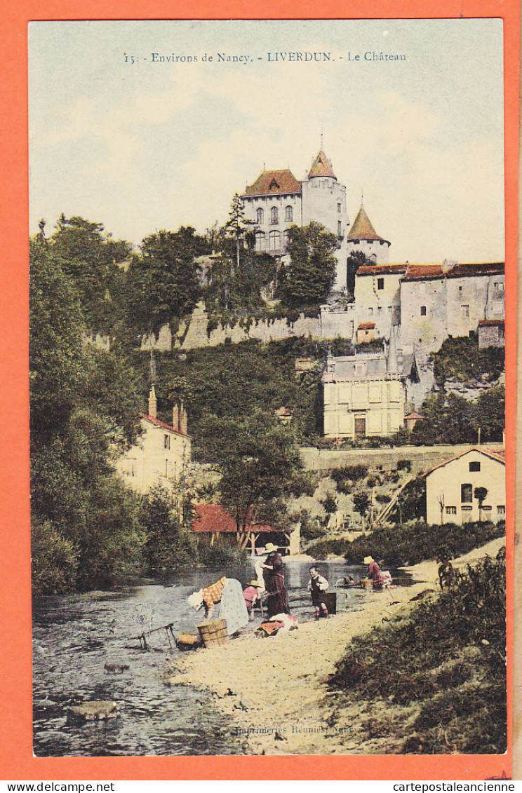 30960 / LIVERDUN Environs NANCY 54-Meurthe-Moselle Lavandières Scène Lessive Chateau De La FLIE 1905s MMR Colorisé 15 - Liverdun