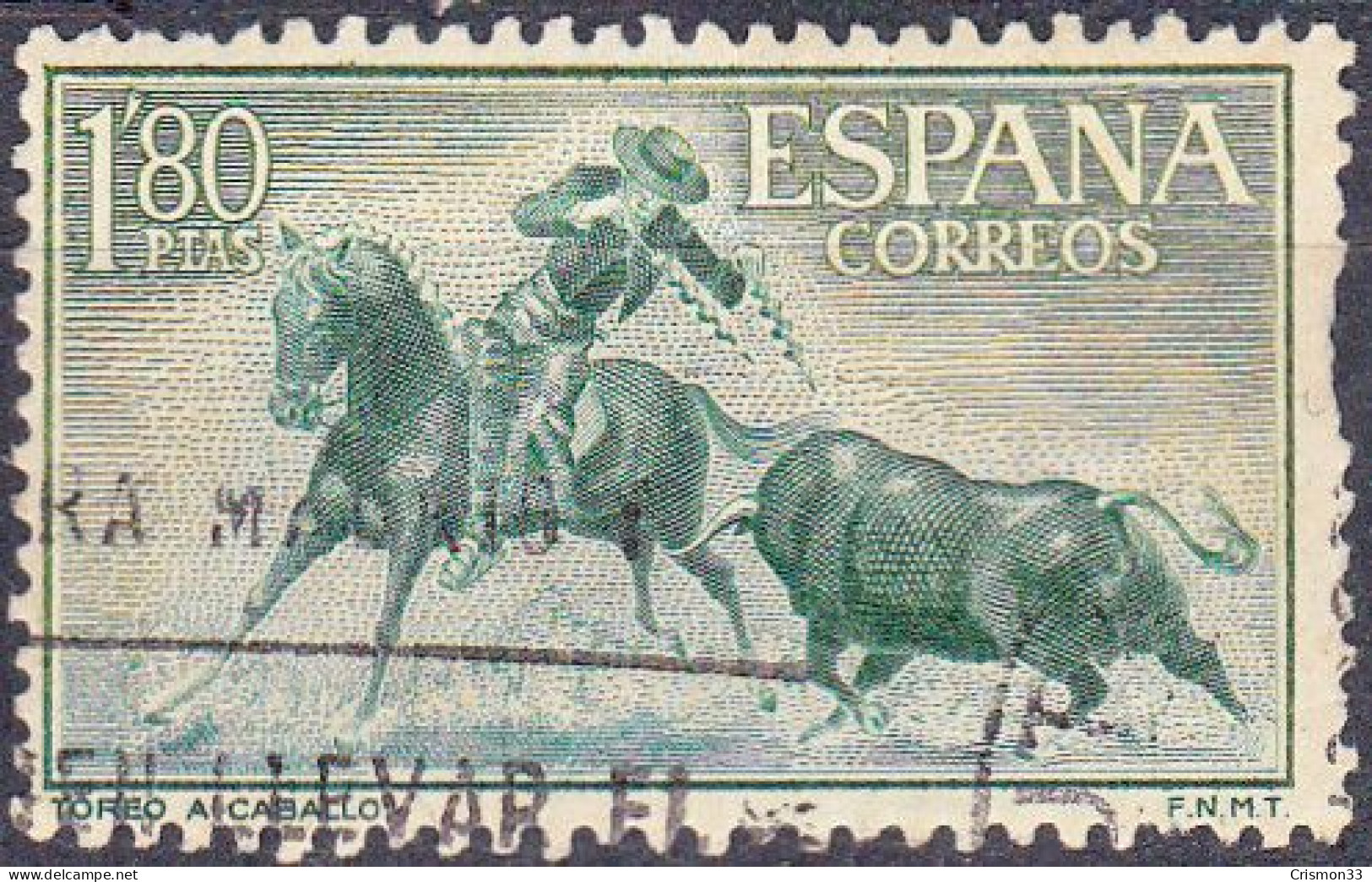 1960 - ESPAÑA - FIESTA NACIONAL TAUROMAQUIA - TOREO A CABALLO - EDIFIL 1264 - Used Stamps