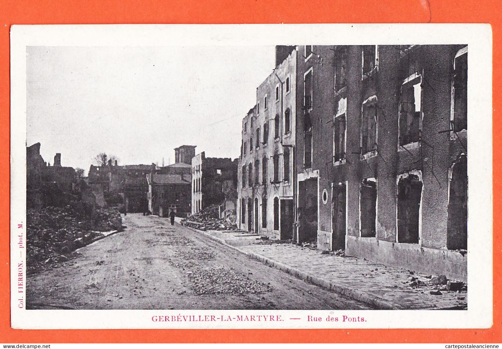 30951 / GERBEVILLER-LA-MARTYRE 54-Meurthe-Moselle Rue Des PONTS Ruines Guerre 1914-18 Collection PIERRON Photo M - Gerbeviller