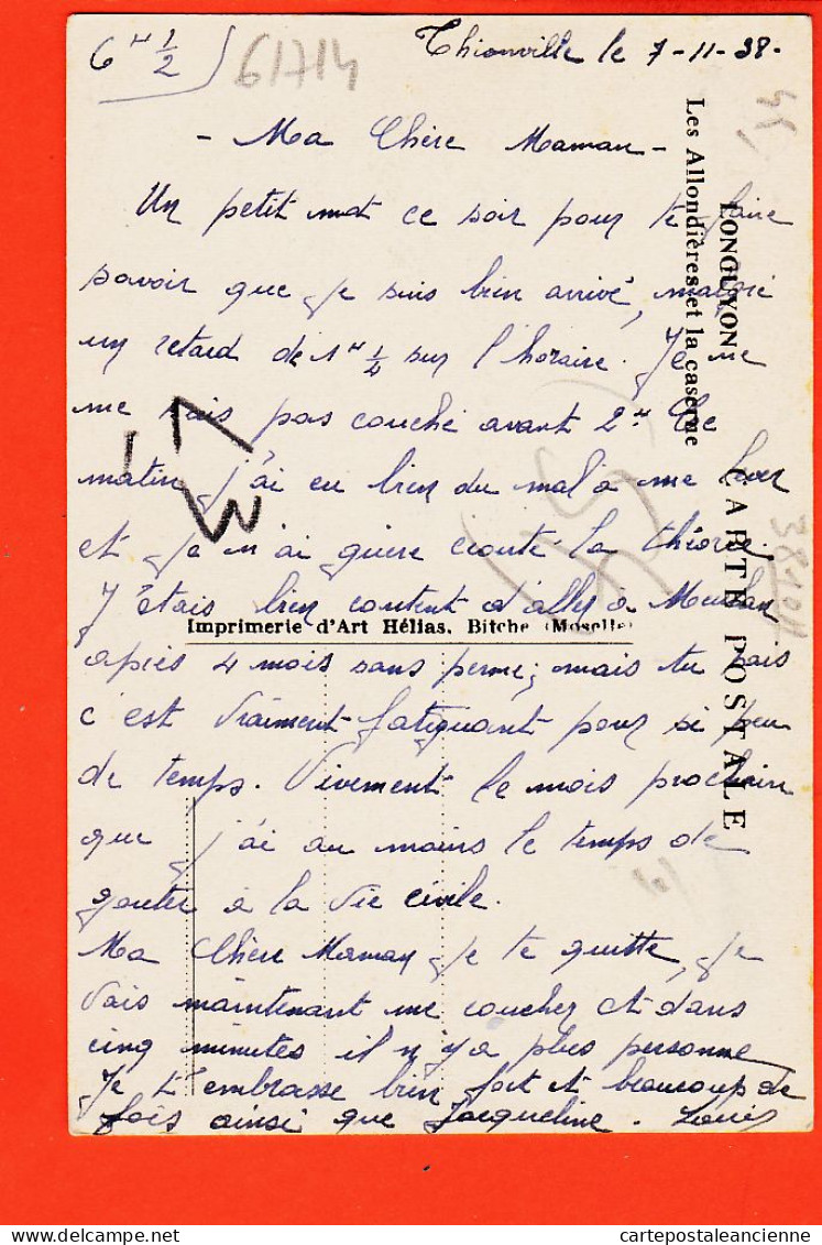 30935 / LONGUYON 54-Meurthe Moselle Les ALLONDIERES Et Caserne Bataillons 18e Et 8e B.C.P. 1938 Edit HELLIAS Bitche - Longuyon