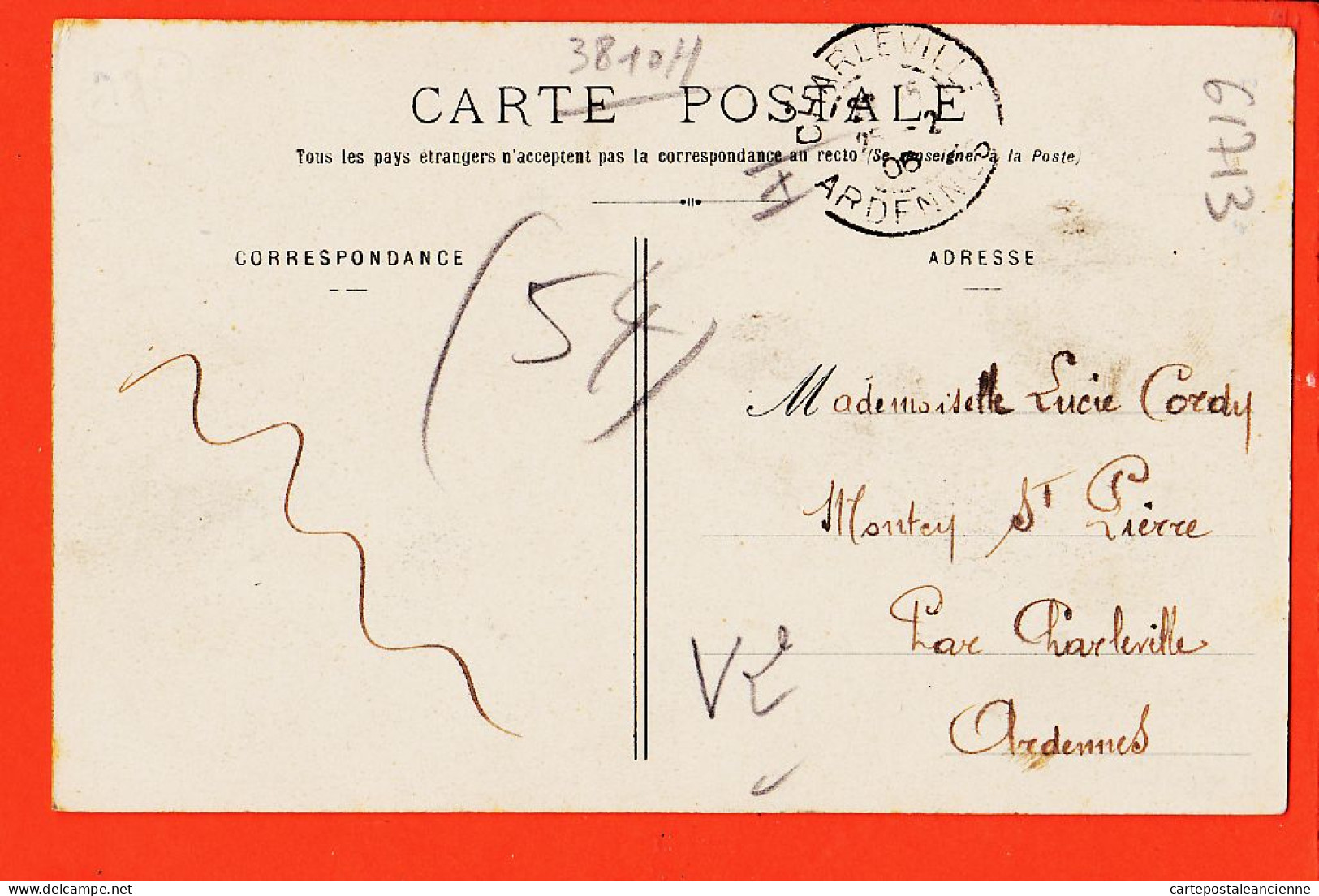 30986 / ⭐ ◉ LONGUYON 54-Meurthe Moselle Buffet-Hotel GARE 1908 à Lucie CORDY Montey St-Pierre Par Charleville-BASTIEN  - Longuyon