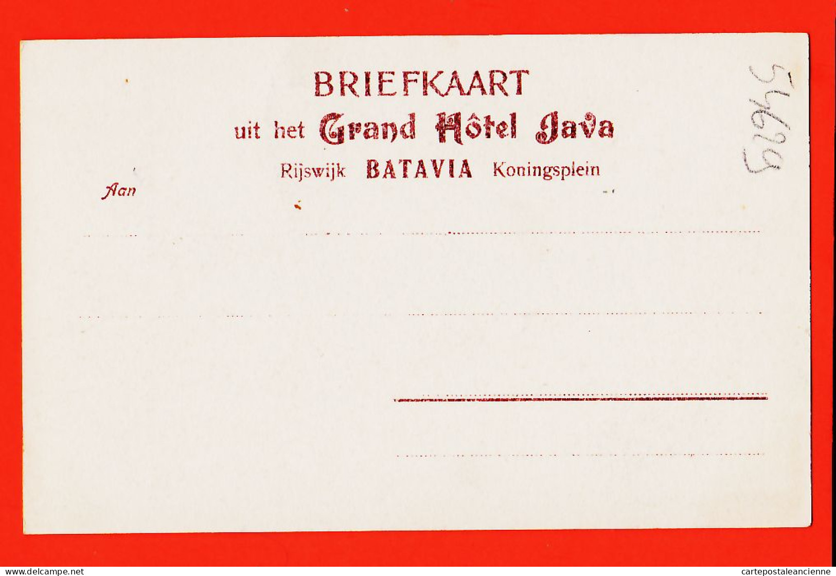 30703 / ⭐ ◉ Groet Uit Ht JAVA Hôtel Van Af NOORDWIJK Gezien Netherlands Indies Indonesia 1900s  - Indonésie