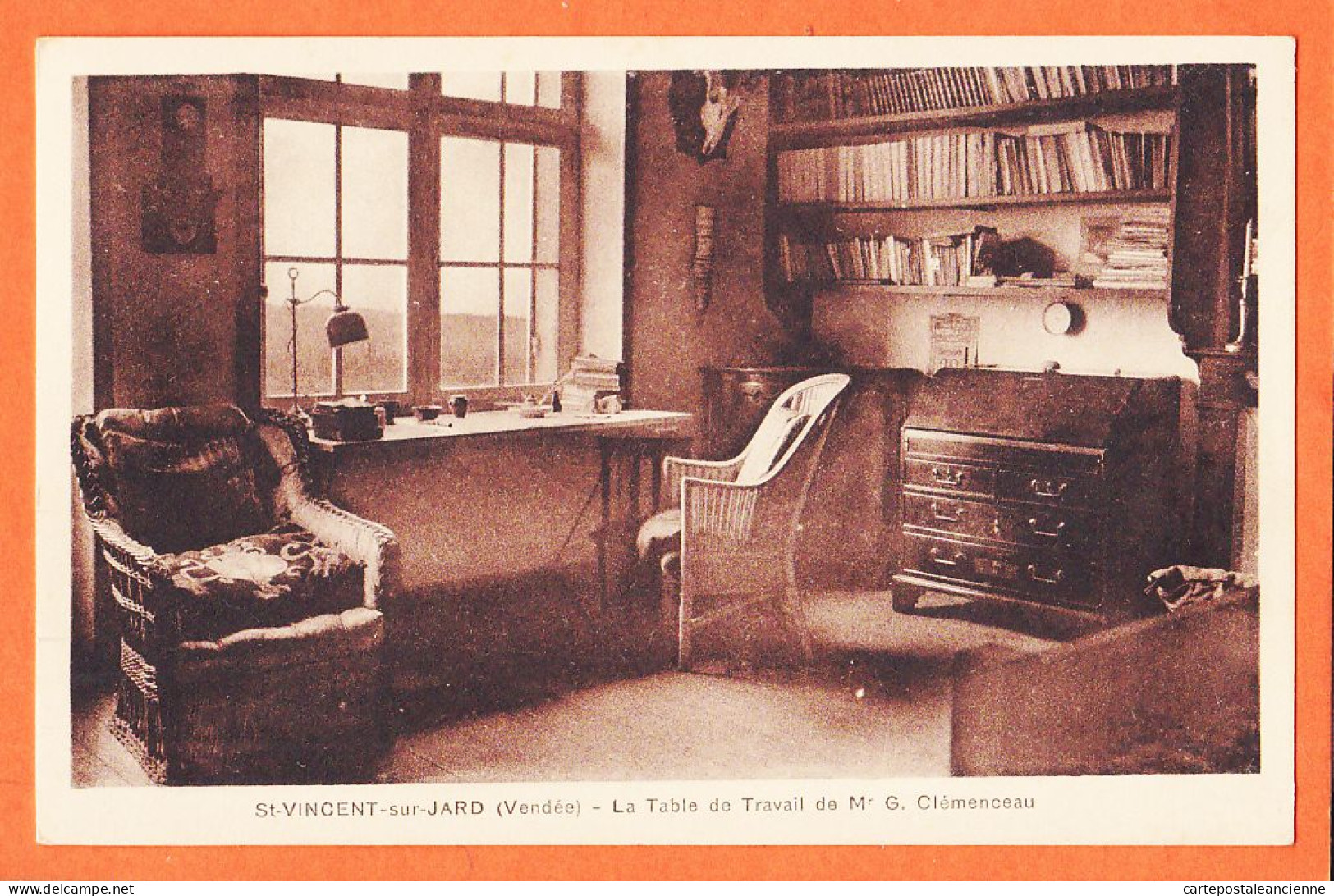 30648 / (Etat Parfait) SAINT-VINCENT-sur-JARD 85-Vendée Table De Travail De Mr CLEMENCEAU 1930s Cliché SIBARD St  - Sonstige & Ohne Zuordnung