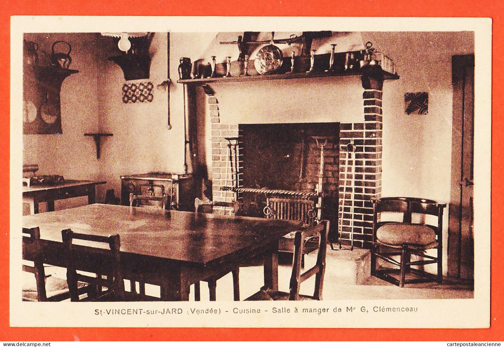 30645 / (Etat Parfait) SAINT-VINCENT-sur-JARD 85-Vendée Cuisine Salle à Manger CLEMENCEAU 1930s Cliché SIBARD St  - Sonstige & Ohne Zuordnung