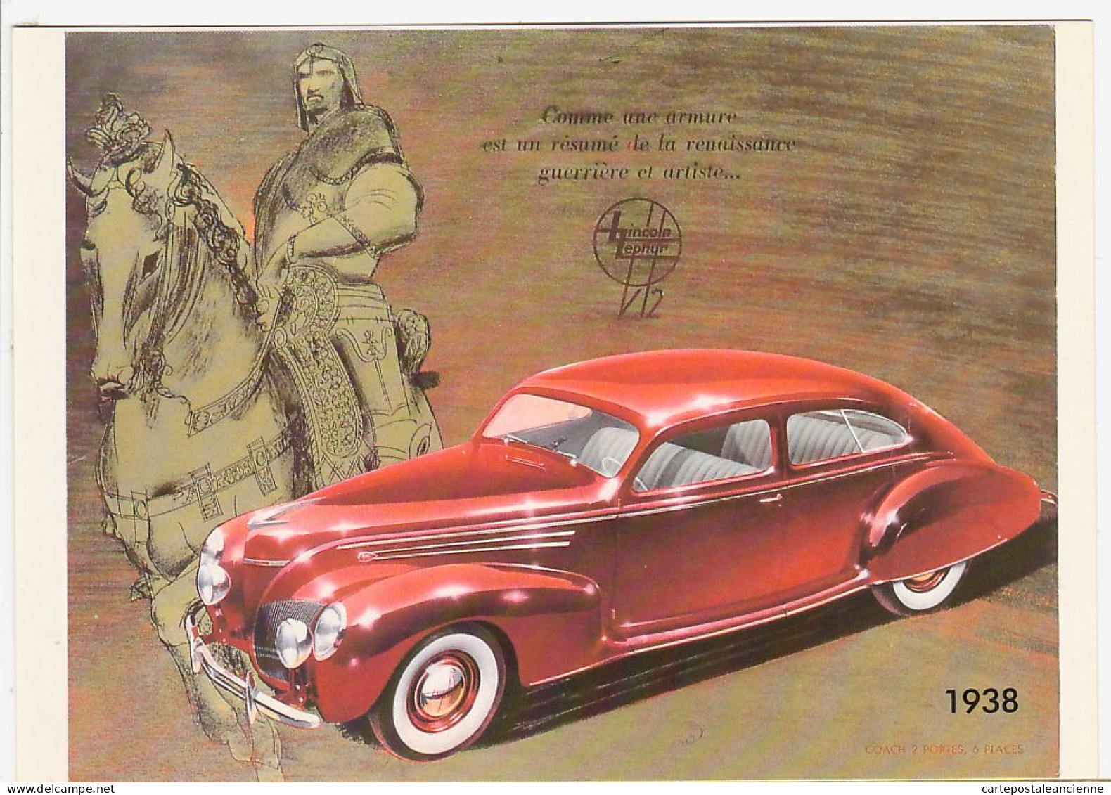30744 / US LINCOLN ZEPHYR V12 MATFORD 1938 CPPUB 1980s Collection Bibliotheque FORNEY Paris AMORIMAGE LE LUXE N°9 - Passenger Cars