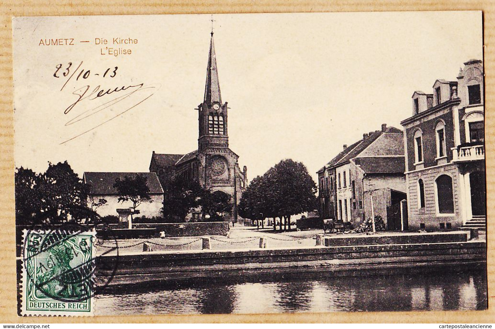 30521 / AUMETZ Die Kirche Eglise (57) Période Empire Allemande 1913 à Henri LACOMBE Rue Cavallotte Paris-LINKE 907 - Other & Unclassified