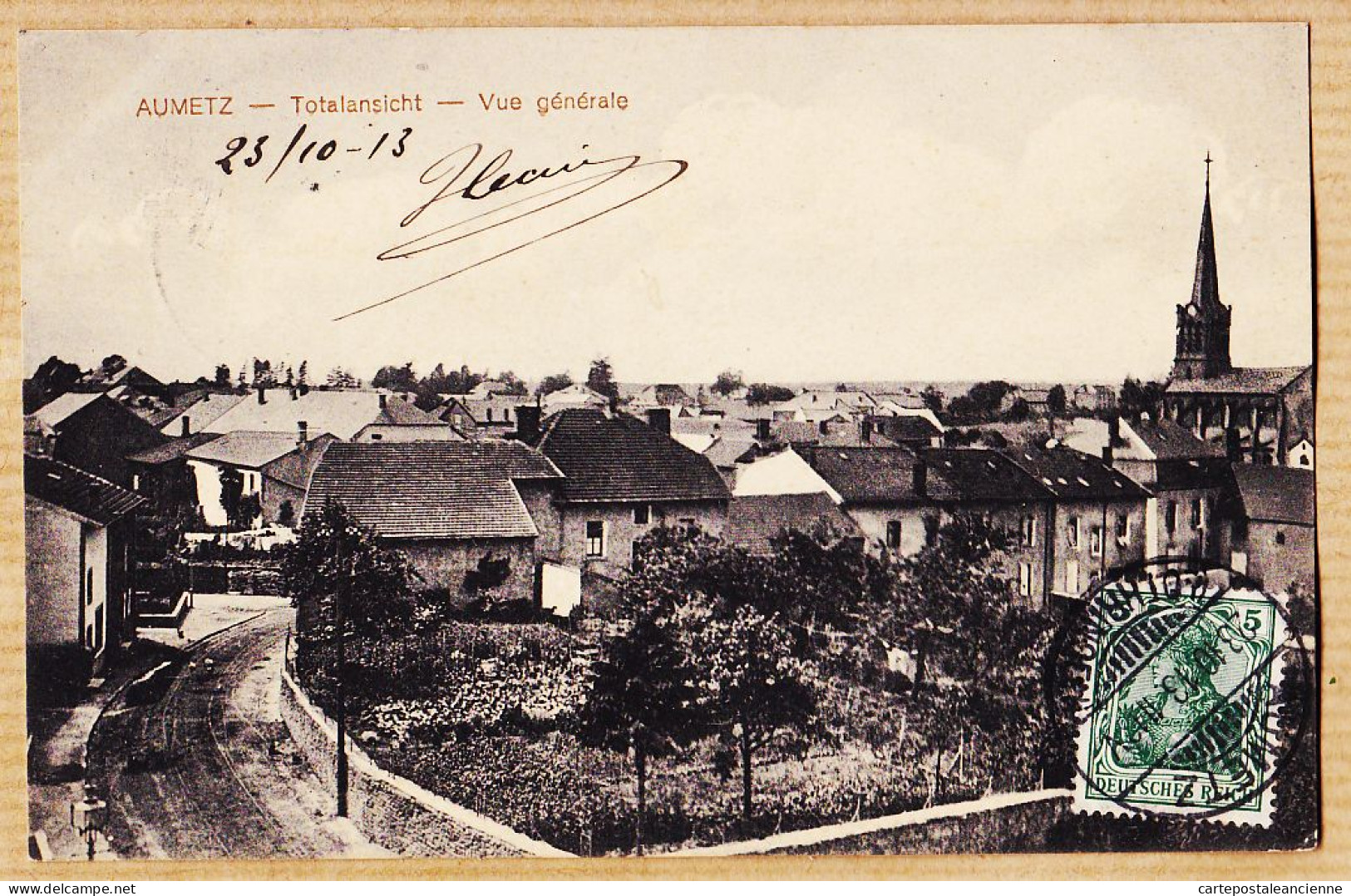 30519 / Rare AUMETZ Lothringen Totalansicht 57-Moselle Vue Générale 1913-Henri LACOMBE Rue Cavallotte Paris LINKE - Other & Unclassified