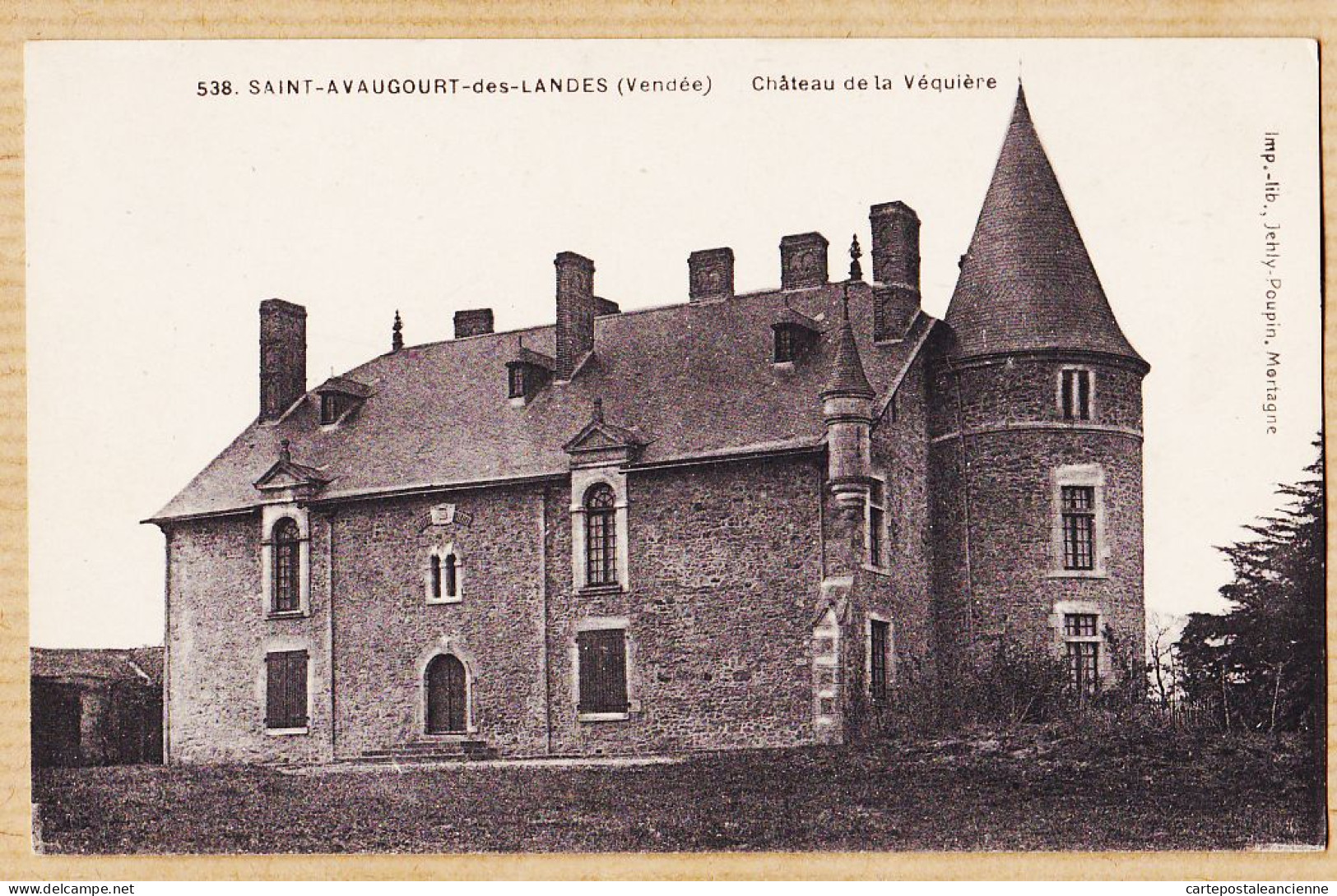 30588 / ⭐ ◉ SAINT-AVAUGOURT-des-LANDES 85-Vendée Château LA VEQUIERE 1910s Librairie JELHY-POUPIN 538 Mortagne - Sonstige & Ohne Zuordnung